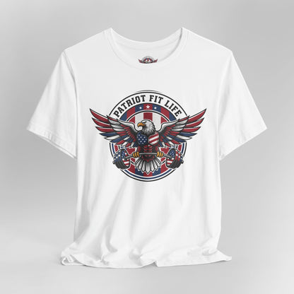 Patriot Fit Life Bald Eagle T-Shirt - American Flag Graphic Tee - Unisex Workout Shirt