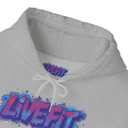 LIVE FIT Hoodie Sweatshirt - Motivational Fitness Pullover - Unisex Gym Hoodie - S-5XL