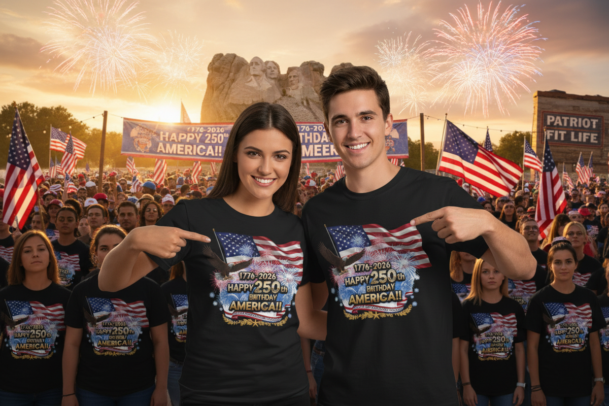 Happy 250th Birthday America T-Shirt | Patriotic Eagle & Flag Tee 1776–2026