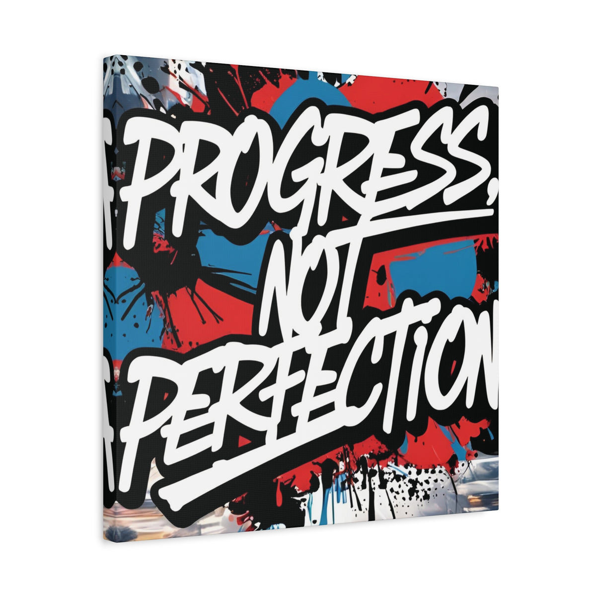 Progress Not Perfection Canvas Wall Art - Motivational Home Decor