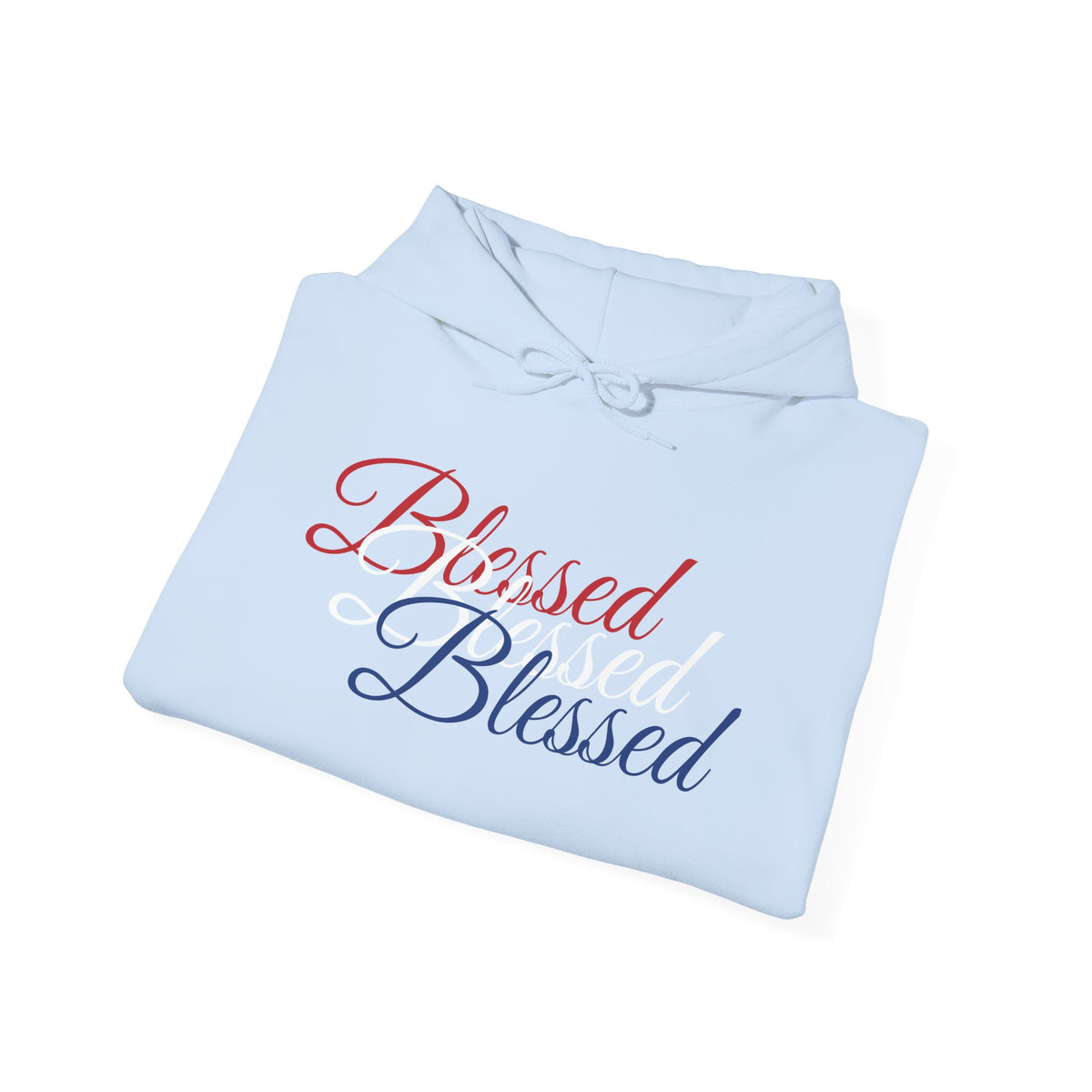 Blessed Hoodie - Patriotic Red White Blue - Unisex Pullover - Front & Back Print - S-5XL