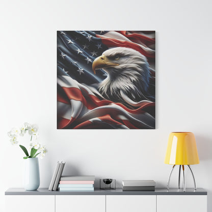 Patriotic Eagle Canvas Wall Art - American Flag Decor - Red White Blue - Gallery Wrapped - 27 Sizes - Veteran Gift