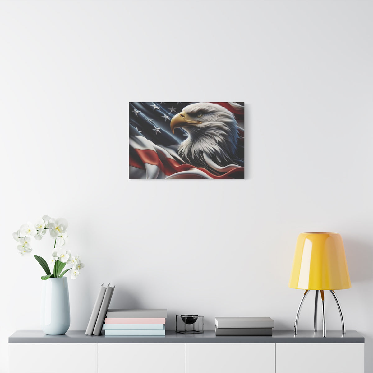 Patriotic Eagle Canvas Wall Art - American Flag Decor - Red White Blue - Gallery Wrapped - 27 Sizes - Veteran Gift