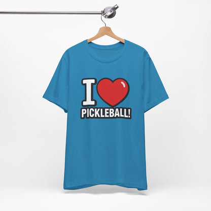 I Love Pickleball T-Shirt - Unisex Pickleball Tee - Court Sports Gift - XS-4XL