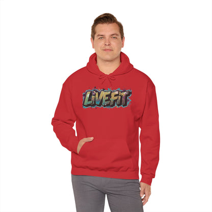 LIVE FIT Hoodie - Unisex Heavy Blend Sweatshirt - Fitness Gym Wear - Workout Apparel - S-5XL