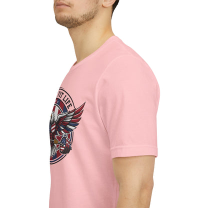 Patriot Fit Life Bald Eagle T-Shirt - American Flag Graphic Tee - Unisex Workout Shirt