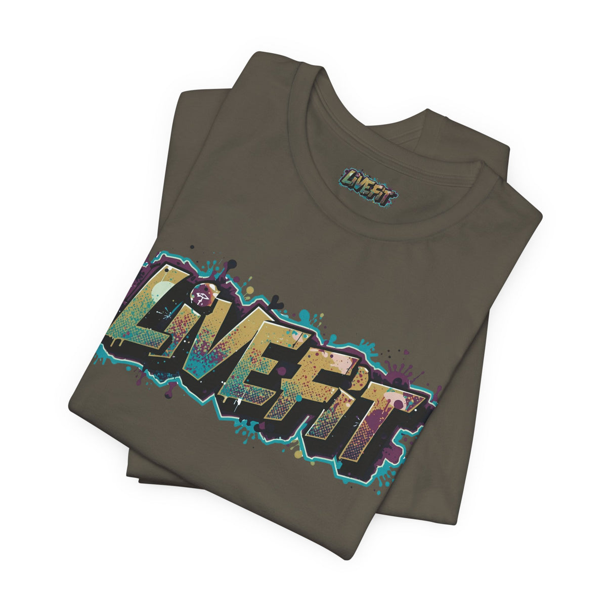 LIVE FIT Graphic Fitness Tee - Motivational Workout T-Shirt - Unisex XS-4XL