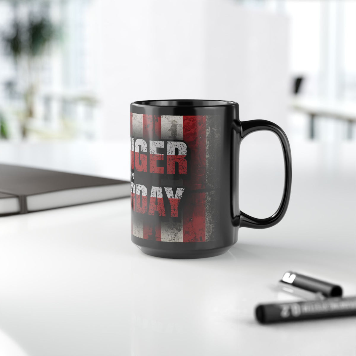 Stronger Than Yesterday! Motivational Mug - American Flag - 11oz/15oz