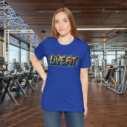 LIVE FIT Graphic Fitness Tee - Motivational Workout T-Shirt - Unisex XS-4XL