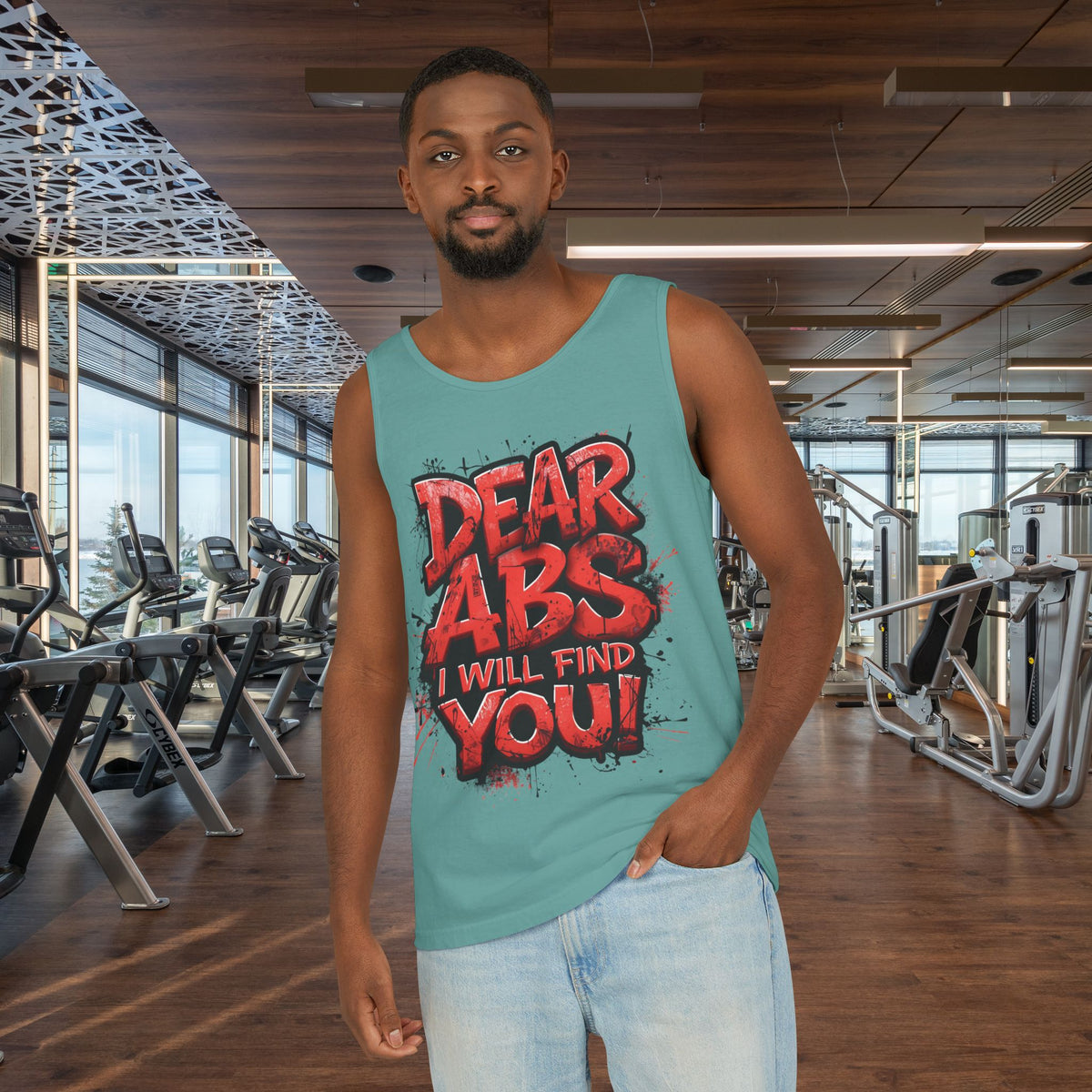 Dear Abs I Will Find You! - Garment-Dyed Tank Top - Funny Gym Tank - Unisex Fitness Apparel - XS-3XL