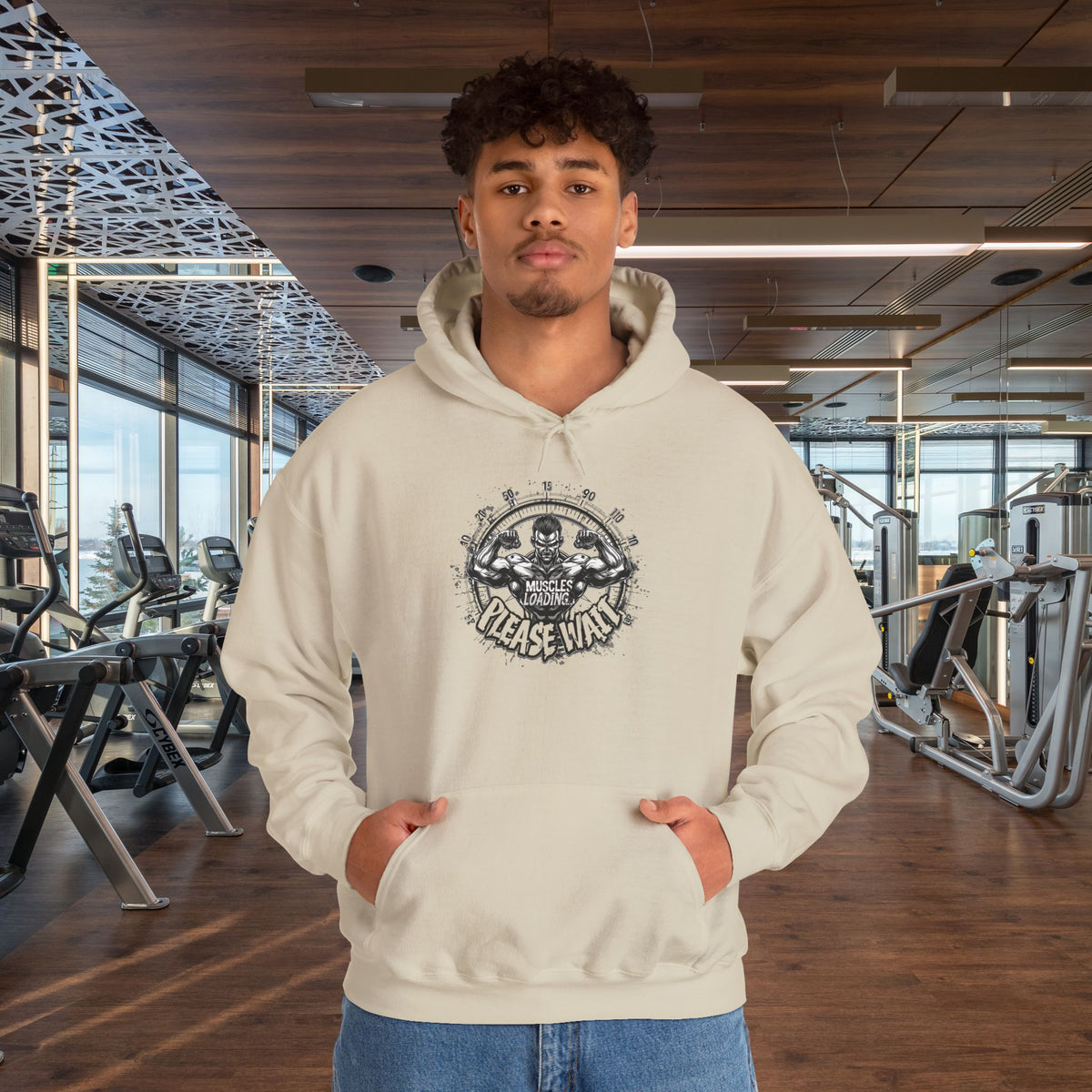 Muscles Loading Please Wait - Motivational Fitness Hoodie - Gym Sweatshirt - Unisex S-5XL
