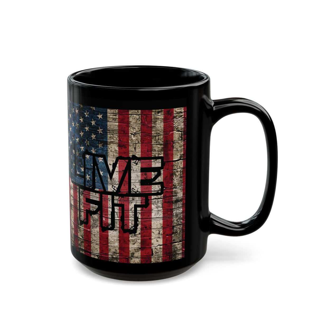 LIVE FIT Vintage American Flag Mug - Patriotic Fitness Motivation - 11oz/15oz