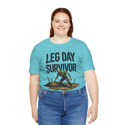 Leg Day Survivor Tee - Fitness Shirt - Workout Apparel - Gym Gift - Unisex Graphic Tee - Funny T-shirt