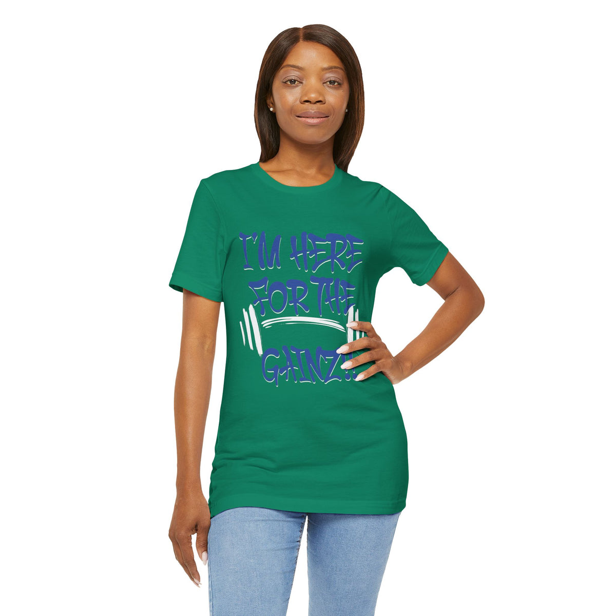 I'm Here For The Gainz! Gym Motivation T-Shirt - Funny Fitness Tee - Unisex XS-4XL