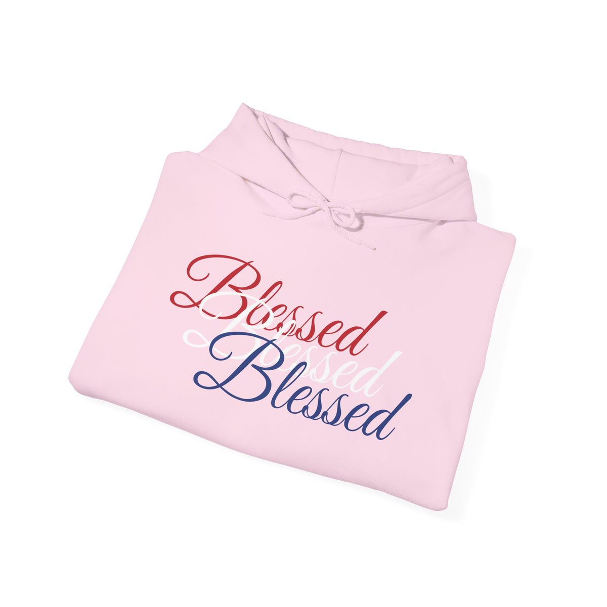 Blessed Hoodie - Patriotic Red White Blue - Unisex Pullover - Front & Back Print - S-5XL