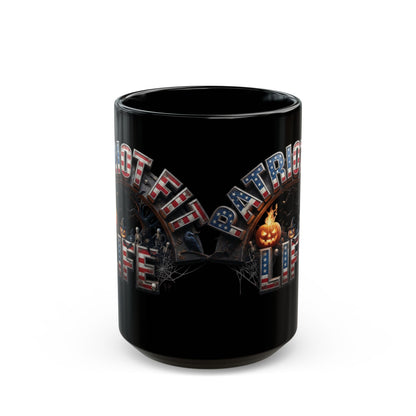 Patriot Fit Life Halloween Mug - Haunted Graveyard Flag Design | 11oz & 15oz