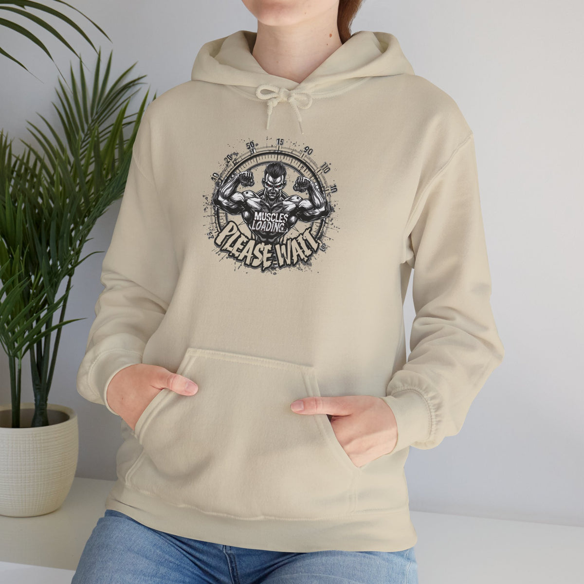 Muscles Loading Please Wait - Motivational Fitness Hoodie - Gym Sweatshirt - Unisex S-5XL