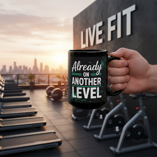 Already On Another Level! Motivational Black Mug - 11oz/15oz