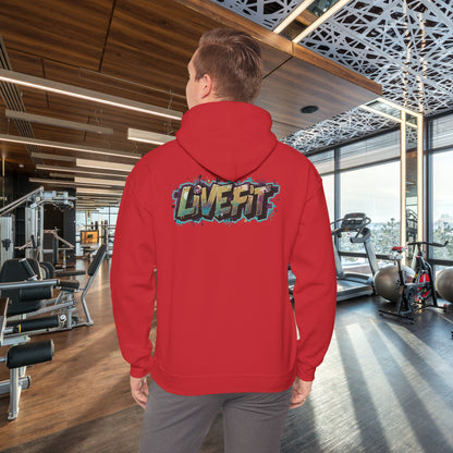 LIVE FIT Hoodie - Unisex Heavy Blend Sweatshirt - Fitness Gym Wear - Workout Apparel - S-5XL