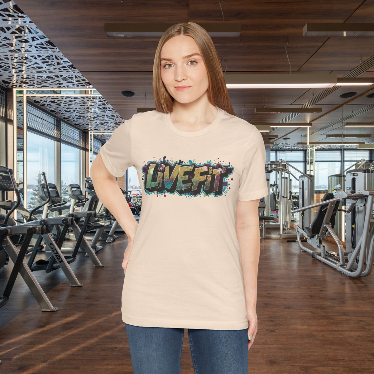 LIVE FIT Graphic Fitness Tee - Motivational Workout T-Shirt - Unisex XS-4XL