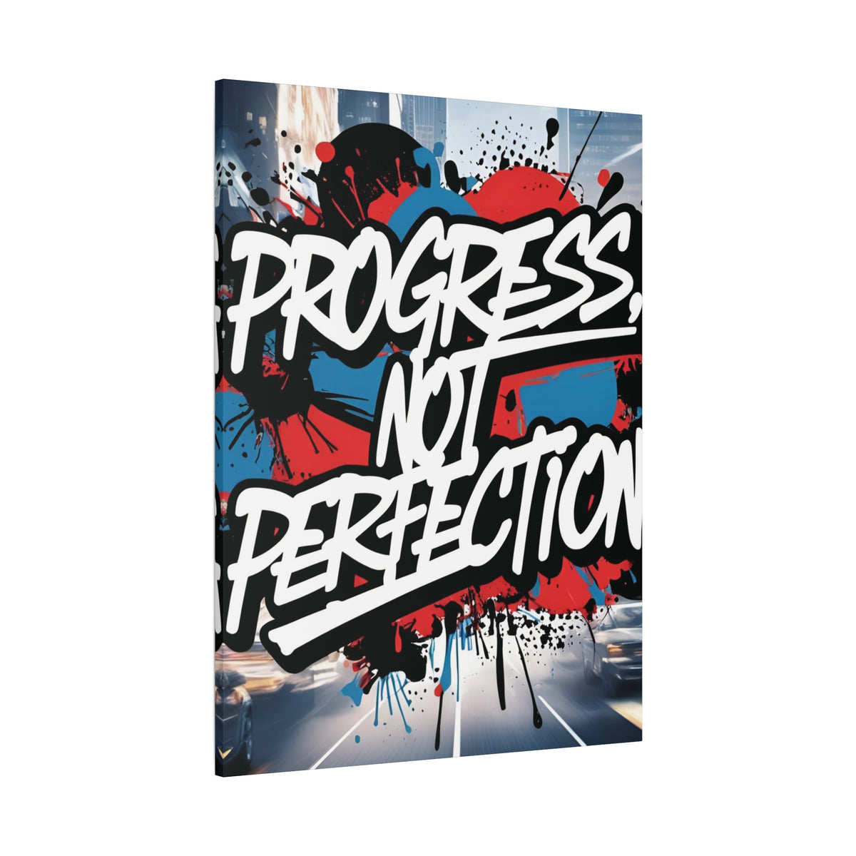 Progress Not Perfection Canvas Wall Art - Motivational Home Decor