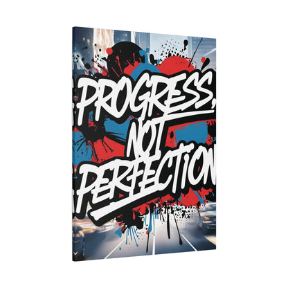 Progress Not Perfection Canvas Wall Art - Motivational Home Decor