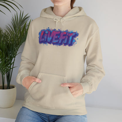 LIVE FIT Hoodie Sweatshirt - Motivational Fitness Pullover - Unisex Gym Hoodie - S-5XL