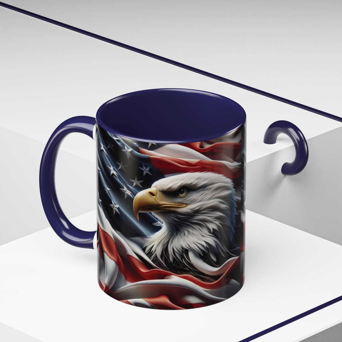 Patriotic Eagle Mug - Vintage American Flag Design - 11oz/15oz