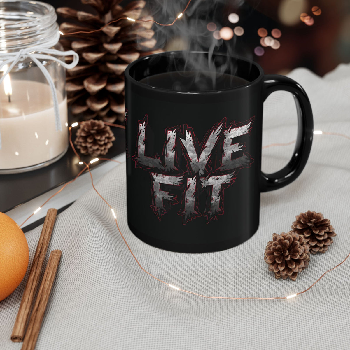 LIVE FIT Black Ceramic Mug (11oz/15oz)