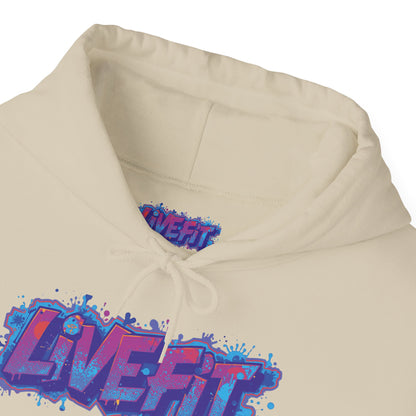 LIVE FIT Hoodie Sweatshirt - Motivational Fitness Pullover - Unisex Gym Hoodie - S-5XL