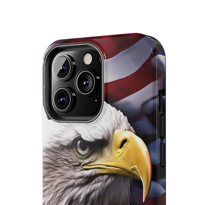 Patriotic - Bald Eagle - Phone Case - Tough Phone Case - American Flag Design - Gift for Veterans - National Holidays - Outdoor Adventures - Eagle Lover