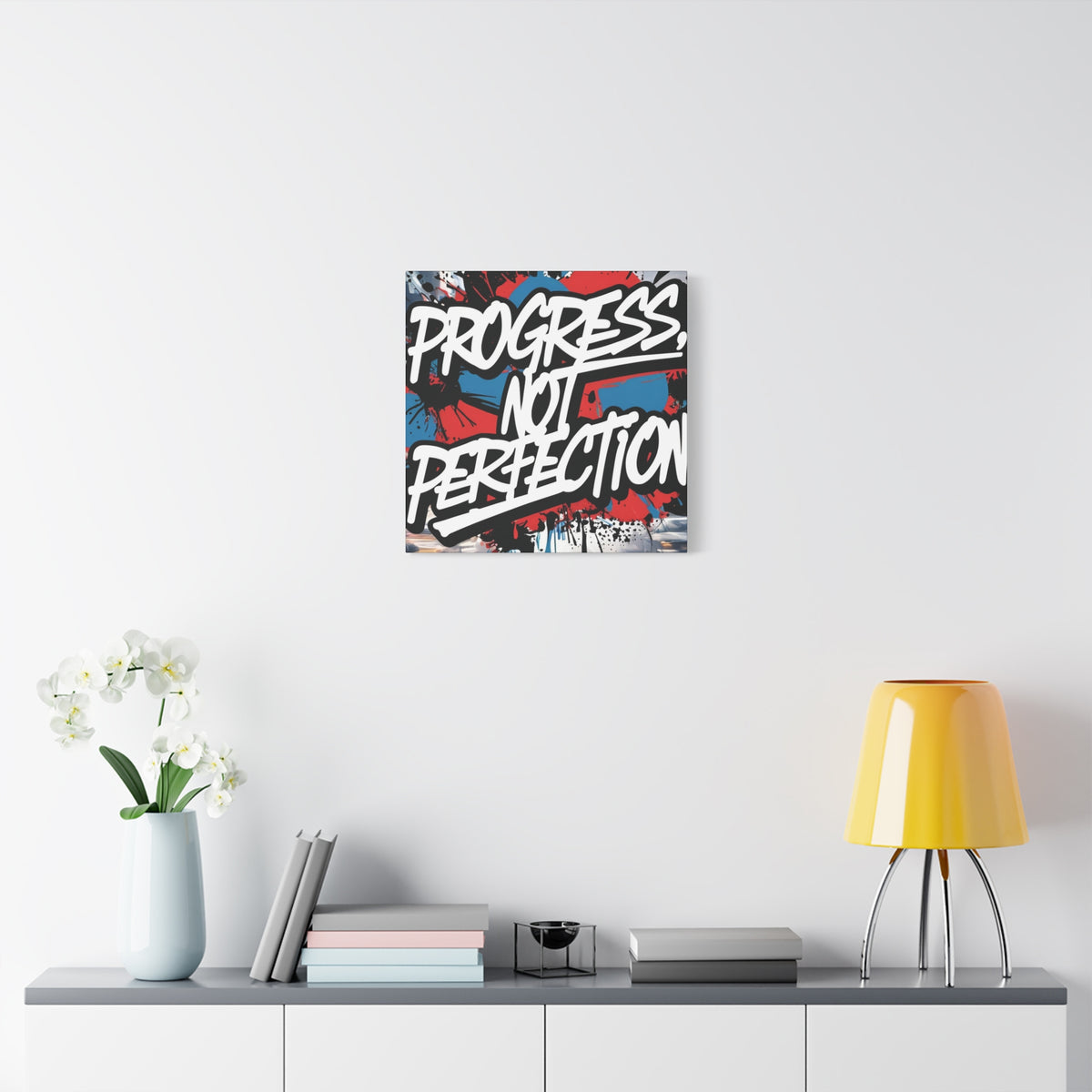 Progress Not Perfection Canvas Wall Art - Motivational Home Decor