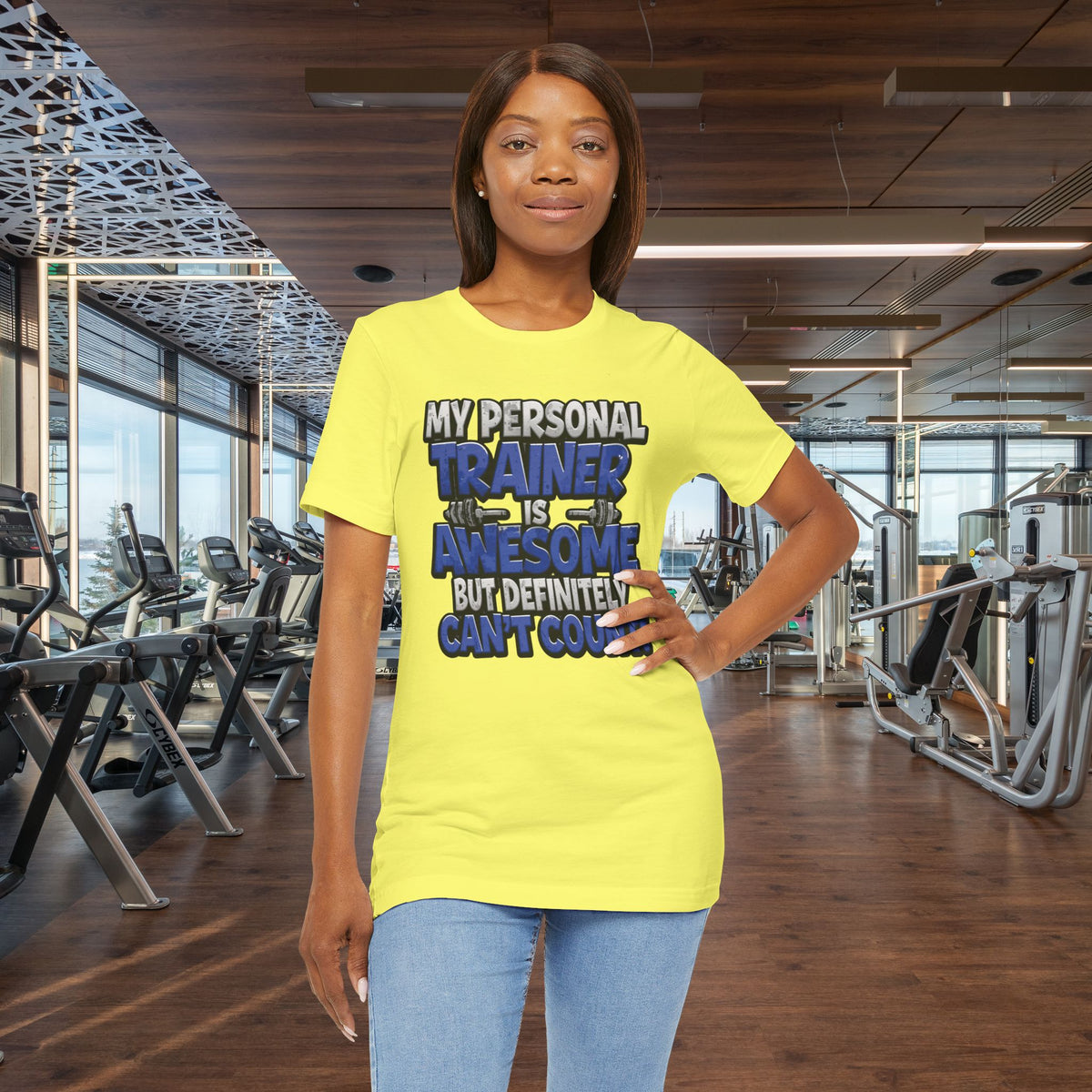 My Personal Trainer Can't Count - Funny Gym T-Shirt - Workout Humor Tee - XS-4XL