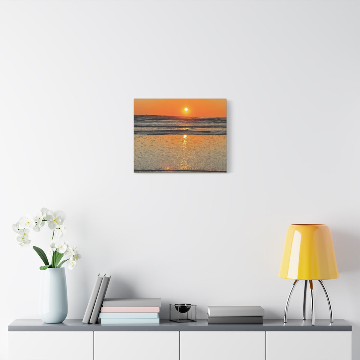 Sunset Beach Canvas Print, Ocean Decor, Wall Art, Home Decor, Coastal Artwork for Living Room