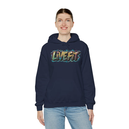 LIVE FIT Hoodie - Unisex Heavy Blend Sweatshirt - Fitness Gym Wear - Workout Apparel - S-5XL