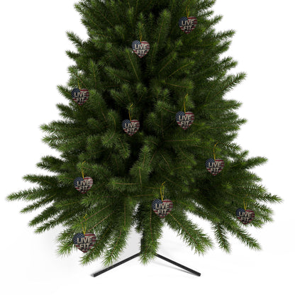 Stunning Patriotic Ceramic Ornaments - Live Fit - Vintage American Flag Backdrop - Decorative Holiday Decor (Various Packs 1-10) - Same Design Both Sides - Fitness