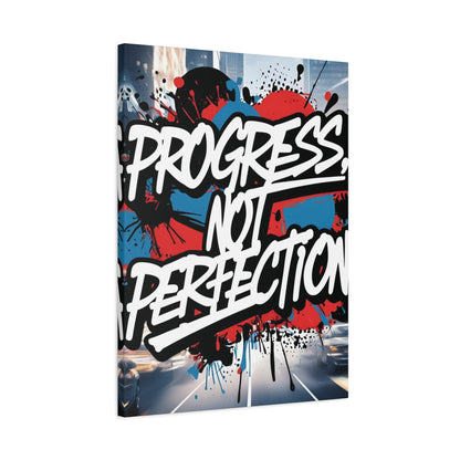 Progress Not Perfection Canvas Wall Art - Motivational Home Decor