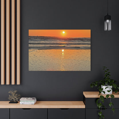 Sunset Beach Canvas Print, Ocean Decor, Wall Art, Home Decor, Coastal Artwork for Living Room