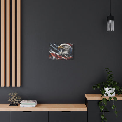 Patriotic Eagle Canvas Wall Art - American Flag Decor - Red White Blue - Gallery Wrapped - 27 Sizes - Veteran Gift