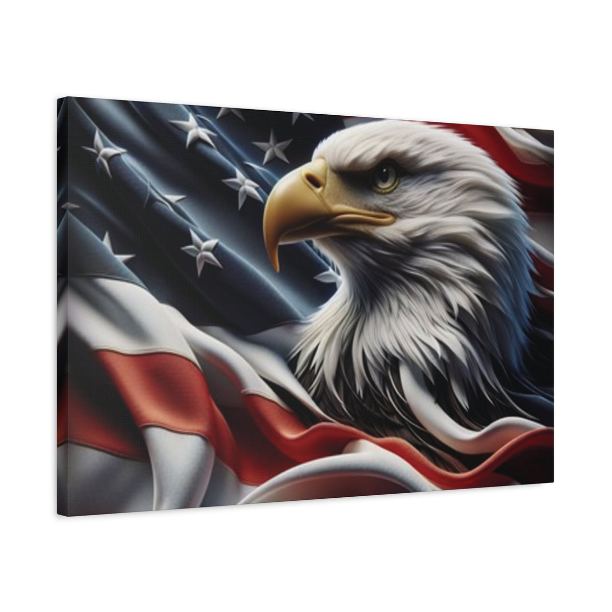 Patriotic Eagle Canvas Wall Art - American Flag Decor - Red White Blue - Gallery Wrapped - 27 Sizes - Veteran Gift