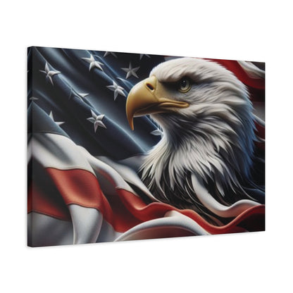 Patriotic Eagle Canvas Wall Art - American Flag Decor - Red White Blue - Gallery Wrapped - 27 Sizes - Veteran Gift