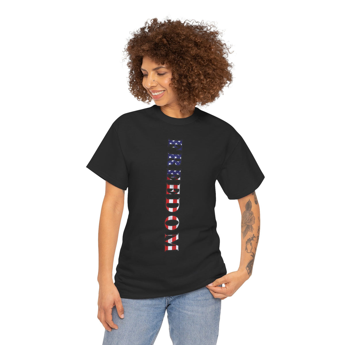 Freedom Patriotic T-Shirt - Red White Blue - American Flag Tee - Unisex S-5XL