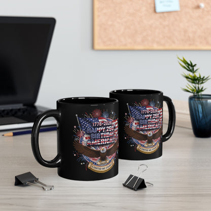 Happy 250th Birthday America Mug | 1776–2026 Patriotic Eagle Flag Coffee Cup