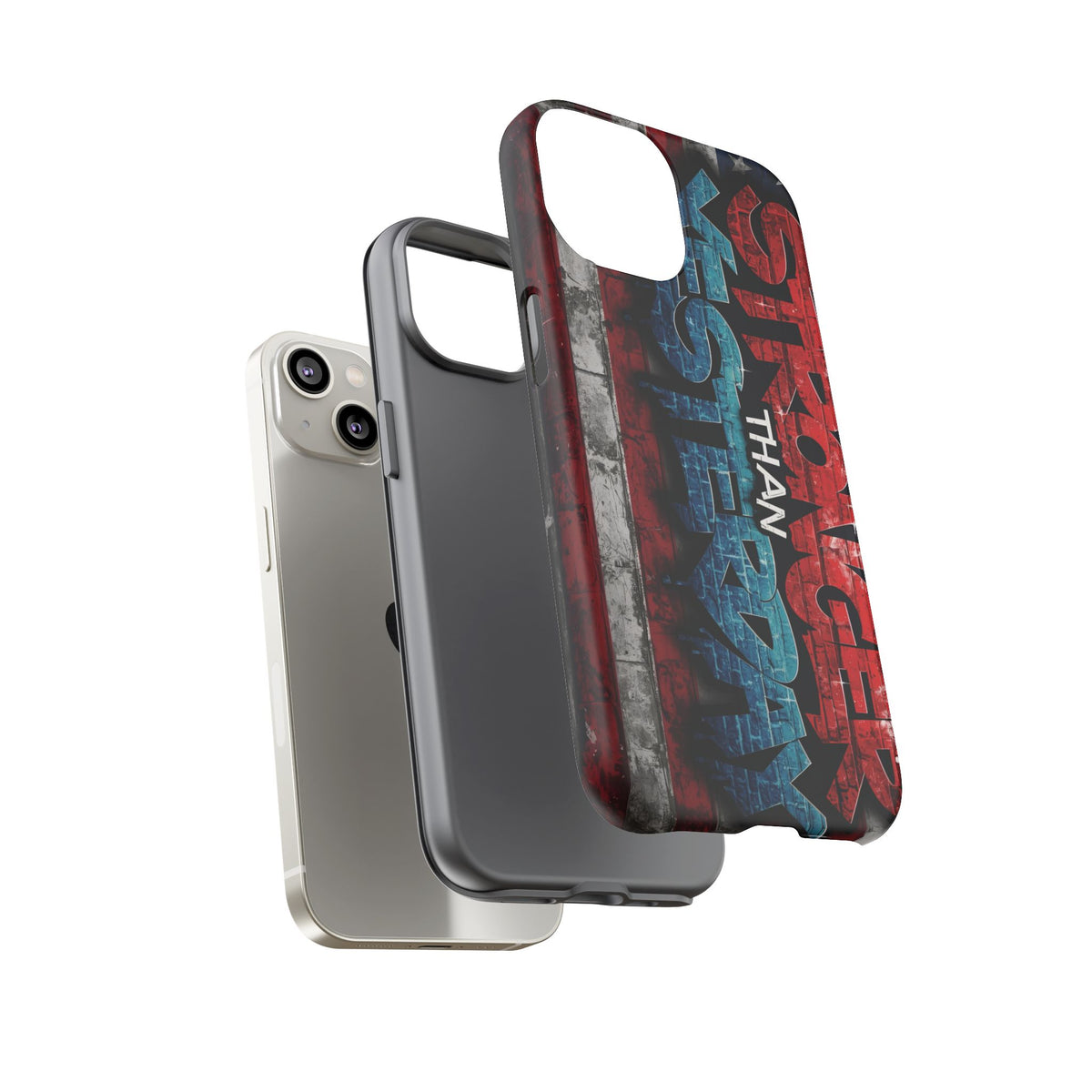 Stronger Than Yesterday Iphone Case - Motivational Phone Cover - USA Flag Design - Gift for Fitness Enthusiasts - Inspirational Phone Accessory
