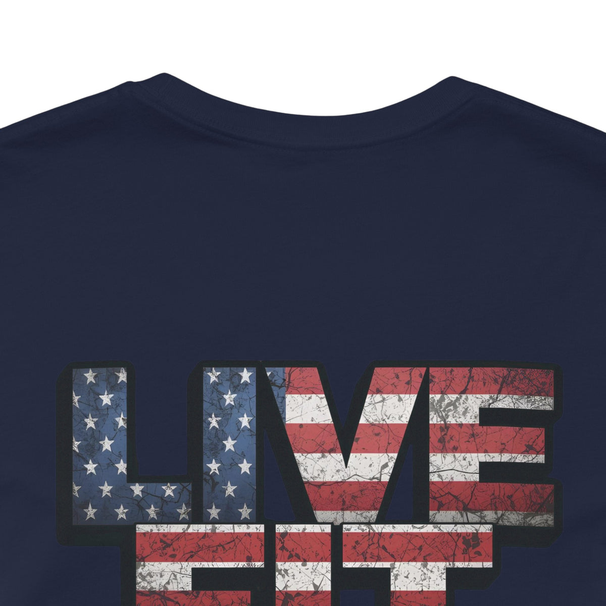 LIVE FIT Patriotic T-Shirt - American Flag Red White Blue - Unisex Fitness Tee