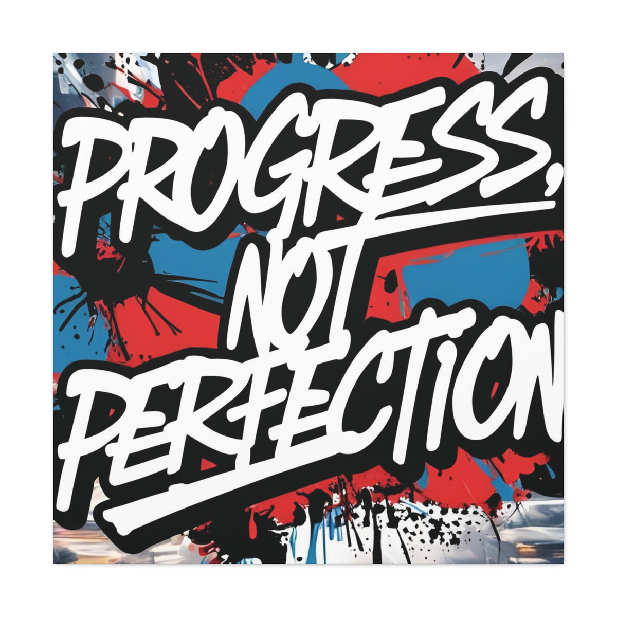 Progress Not Perfection Canvas Wall Art - Motivational Home Decor