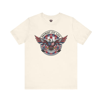 Patriot Fit Life Bald Eagle T-Shirt - American Flag Graphic Tee - Unisex Workout Shirt