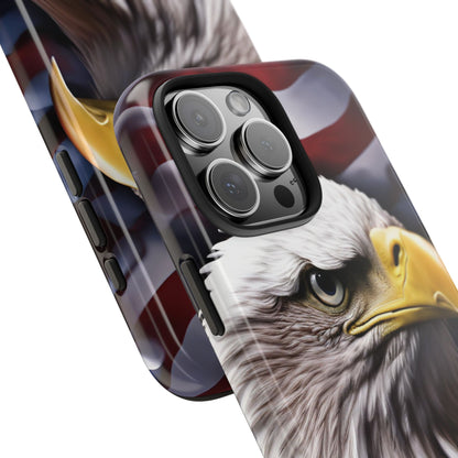 Patriotic - Bald Eagle - Phone Case - Tough Phone Case - American Flag Design - Gift for Veterans - National Holidays - Outdoor Adventures - Eagle Lover