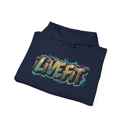 LIVE FIT Hoodie - Unisex Heavy Blend Sweatshirt - Fitness Gym Wear - Workout Apparel - S-5XL
