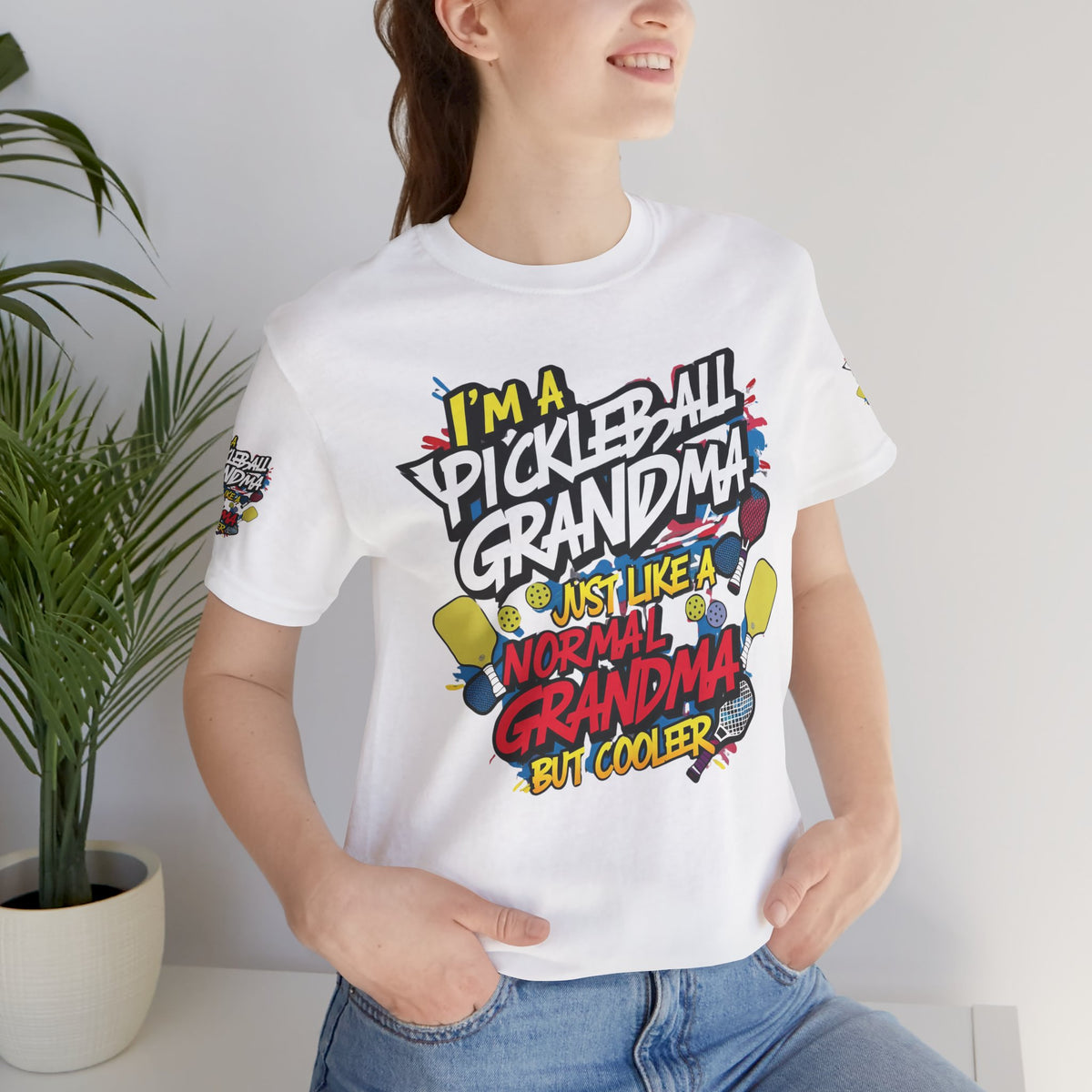 Pickleball Grandma T-Shirt - Way Cooler Than Normal - Funny Unisex Jersey Tee - XS-4XL